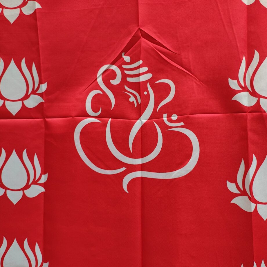 5'x8' Red-Yellow Ganesha-Lotus Backdrop (Taiwan Cloth)