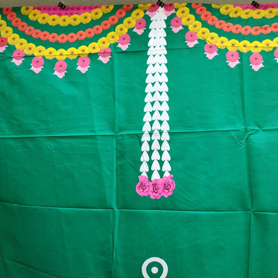 5'x8' Lakshmi Kolam Plain Green Backdrop (Taiwan Cloth)