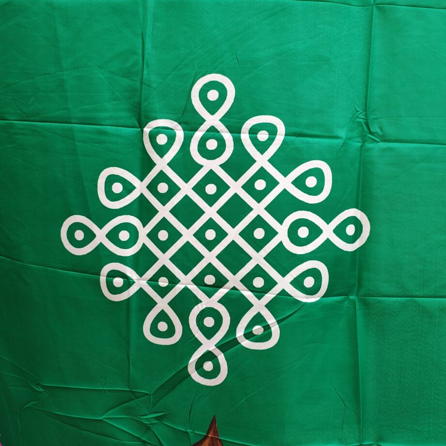 5'x8' Lakshmi Kolam Plain Green Backdrop (Taiwan Cloth)