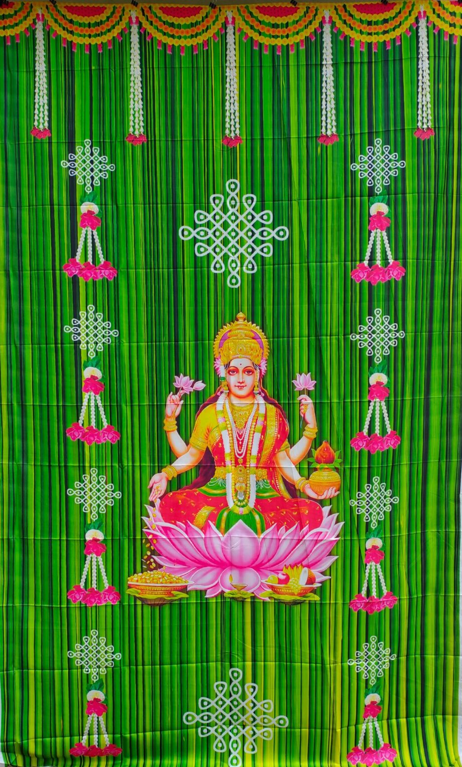 5'x8' Lakshmi & Kolam Backdrop (Taiwan Cloth)