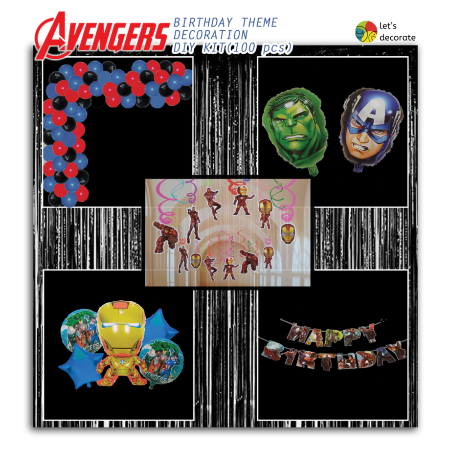 Avengers Birthday Theme DIY Decoration Kit (100 pcs)