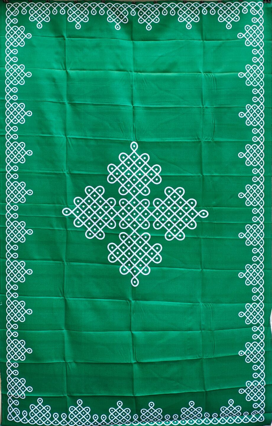 5’x8’ Green Backdrop with Indian Kolam (Taiwan Cloth)