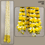 Pair of White Petal Garlands with Green-Yellow Pineapple Cut Bunches