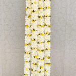 Pair of White Petal Garlands with Green-Yellow Pineapple Cut Bunches