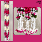 Pair of Cream & Pink Rose Petal Garlands with Lily Tassels
