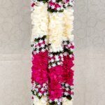 Pair of Cream & Pink Rose Petal Garlands with Lily Tassels