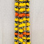 Pair of Yellow with Orange Marigold Garlands with Lily Tassels