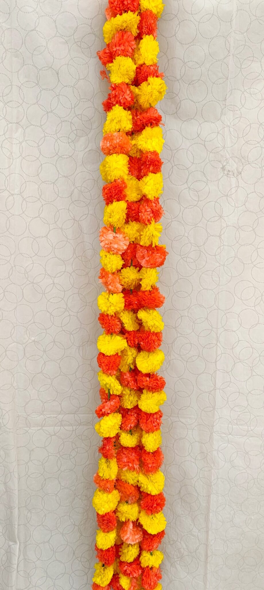 3 Pairs of Orange & Yellow Marigold Flowers Garland