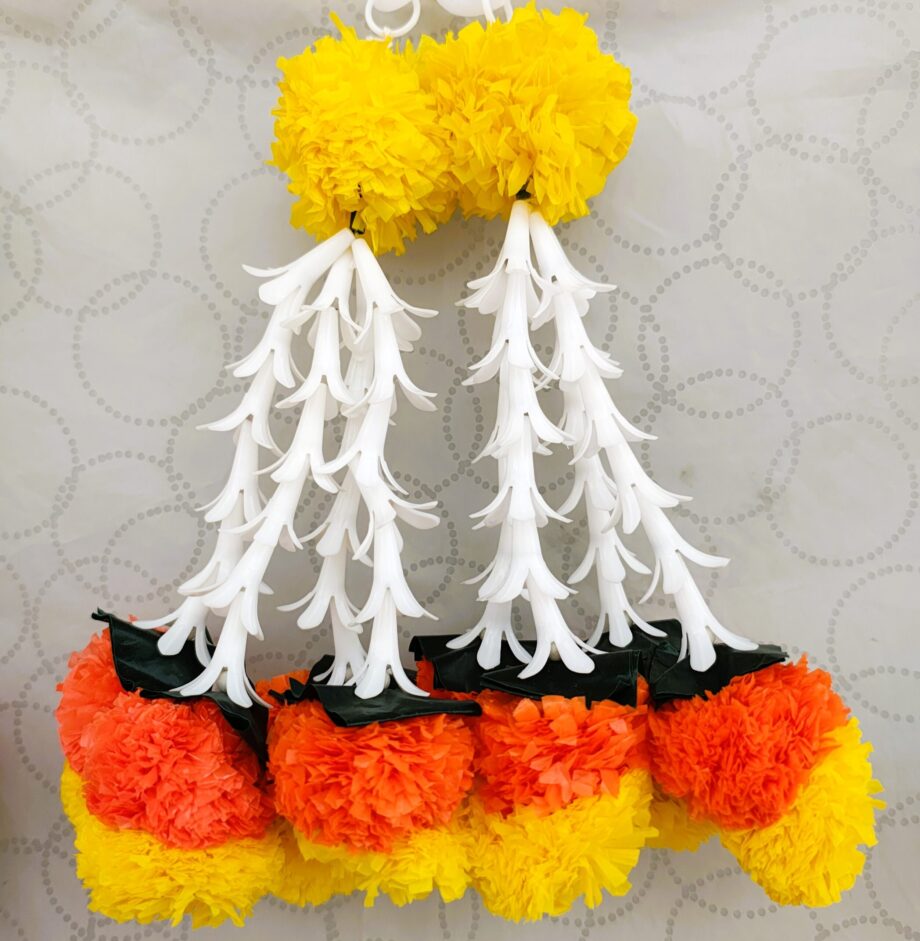 2 Pairs of Marigold with Lily Tassels