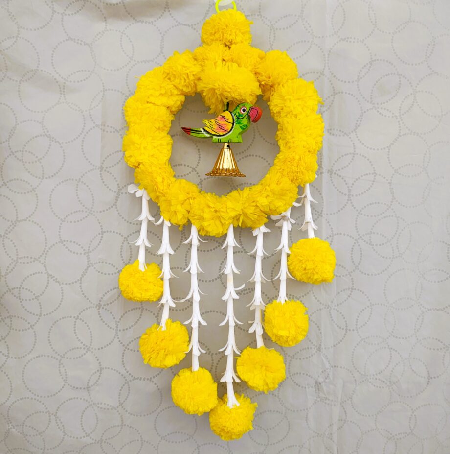 Marigold Round Hangings with Parrot