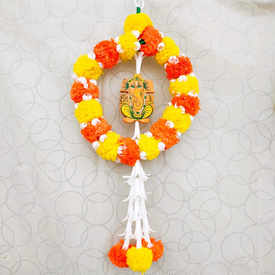 Marigold Round Hangings with Ganesha