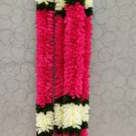 Pair of Pink Mogra Flower Garland with Pearl Hangings