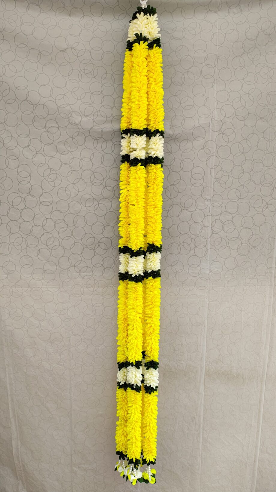 Pair of Yellow Mogra Garland with Pearl Hangings