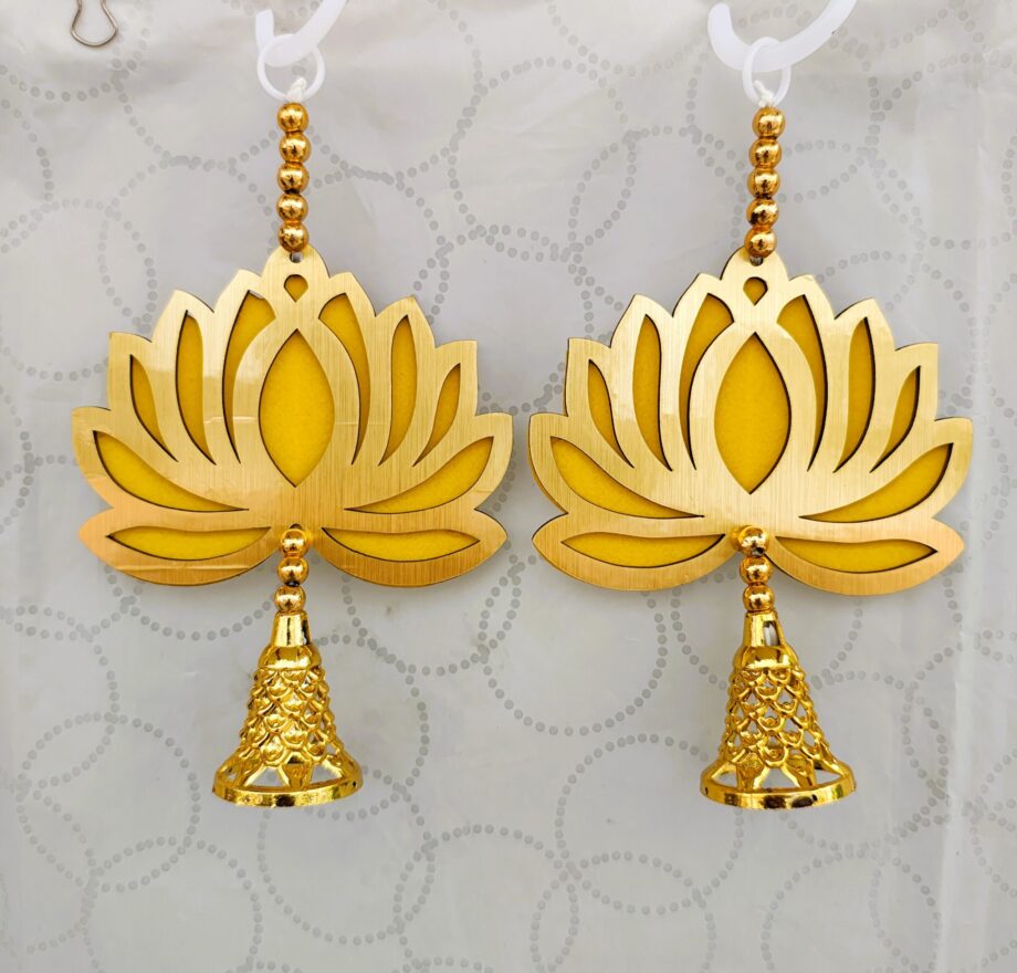 Gold Lotus Hangings (Pack of 10 Pcs)