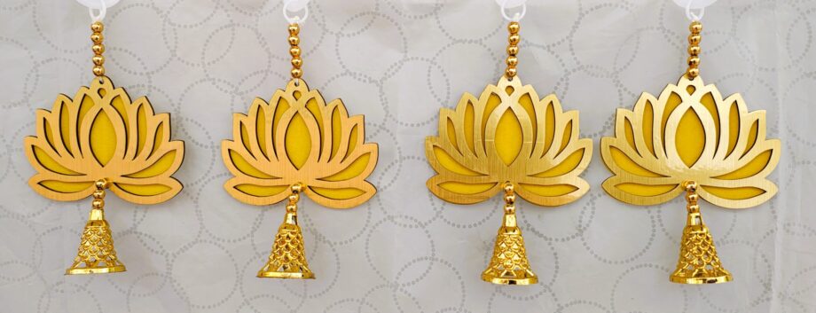 Gold Lotus Hangings (Pack of 10 Pcs)