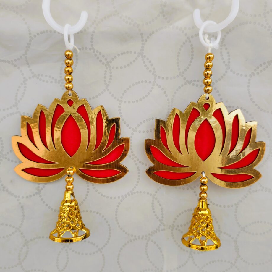 Red Lotus Hangings (Pack of 10 Pcs)