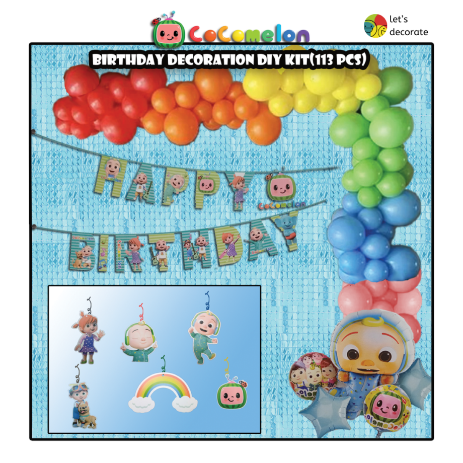 Cocomelon Birthday DIY Decoration Kit (113 Pcs)