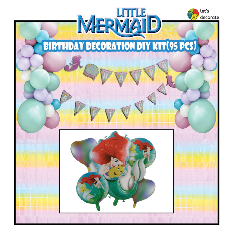 Little Mermaid Birthday DIY Decoration Kit (95 pcs)