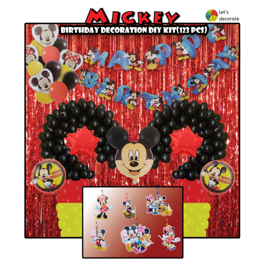 Mickey Birthday DIY Decoration Kit(123 Pcs)