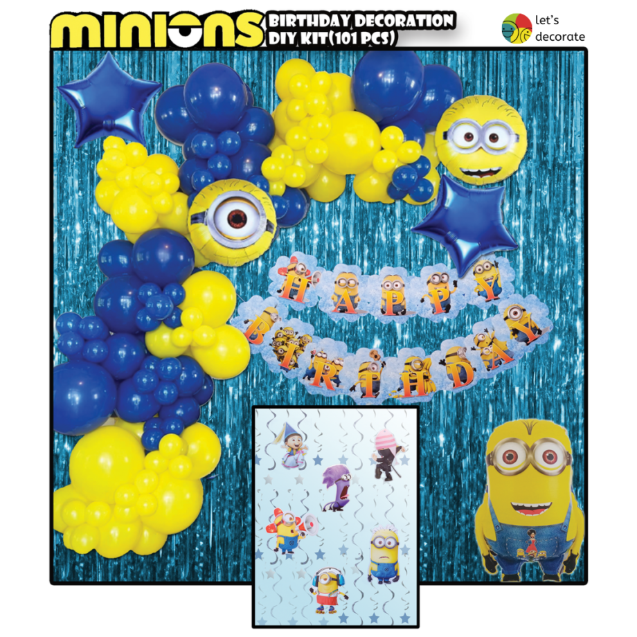 Minions Birthday DIY Decoration Kit(101 Pcs)