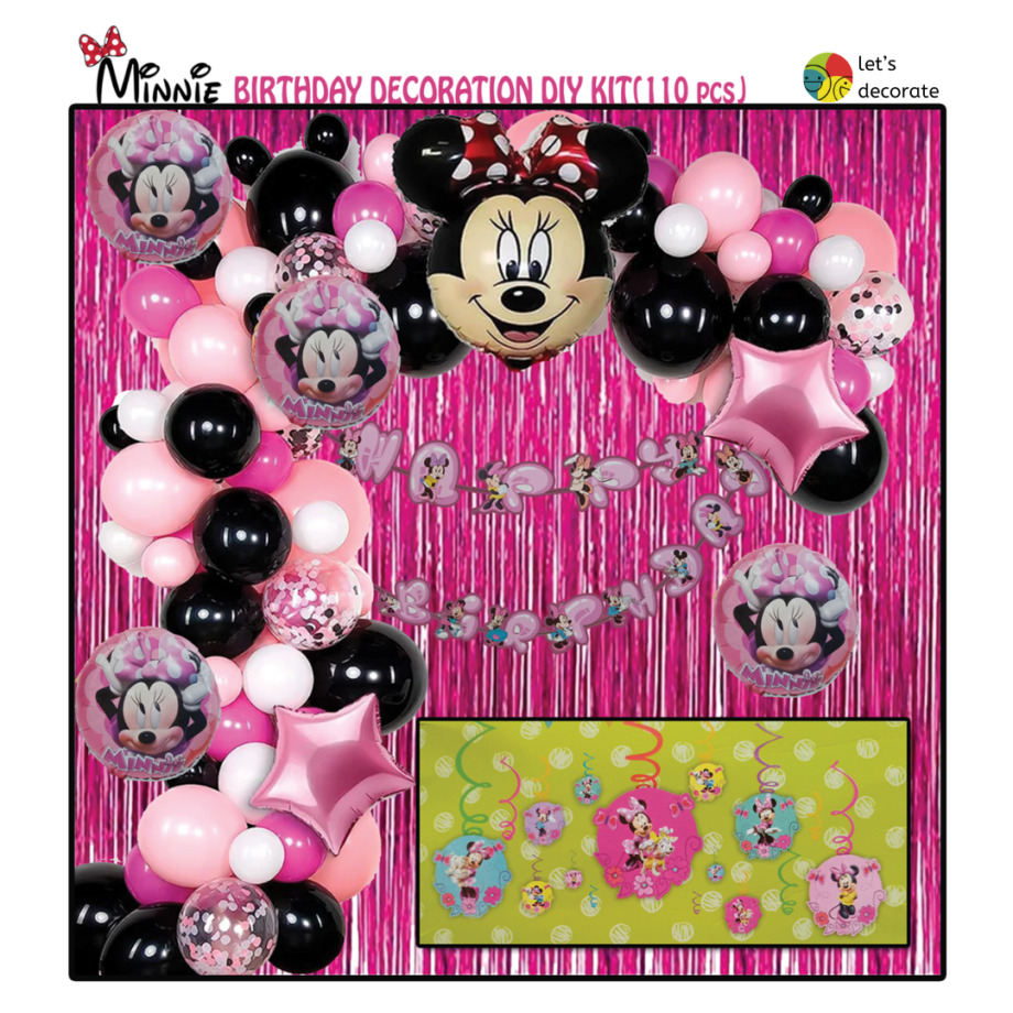 Minnie Birthday Decoration DIY Kit(110 pcs)