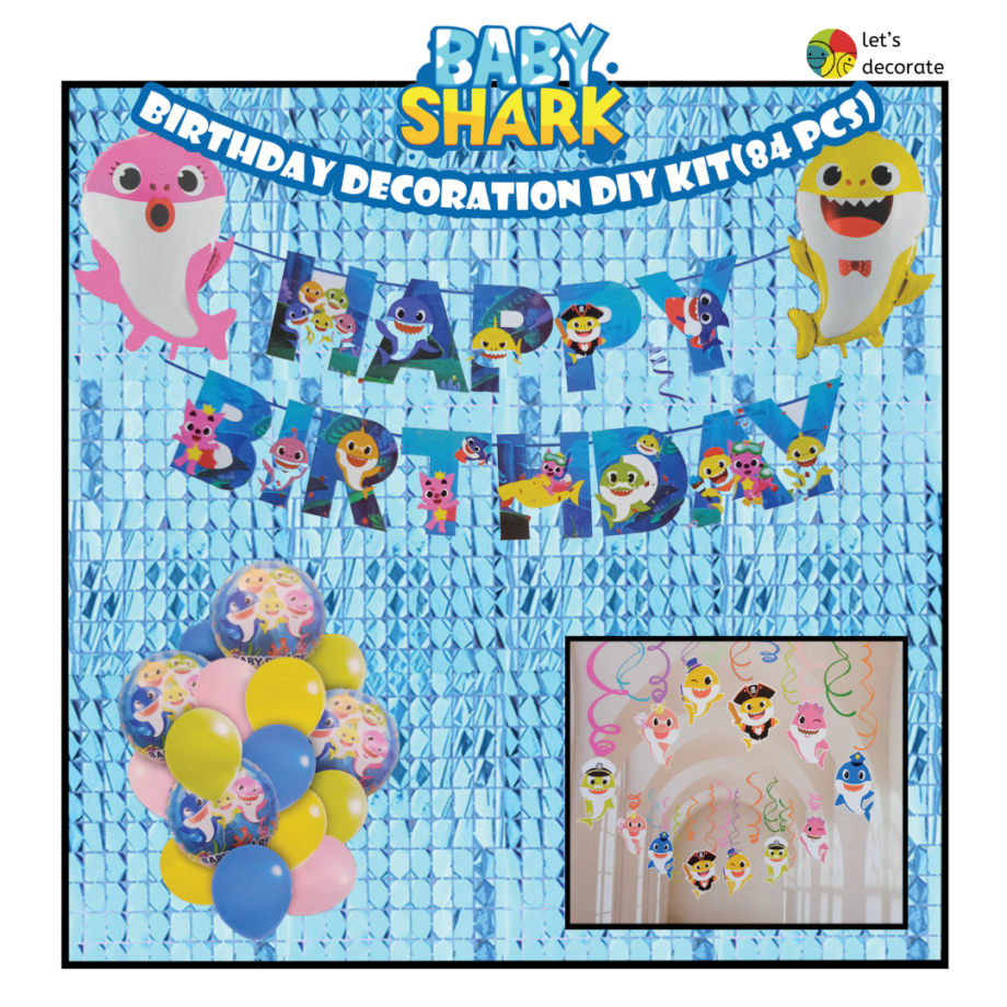 Baby Shark Birthday DIY Decoration Kit (84 pcs)