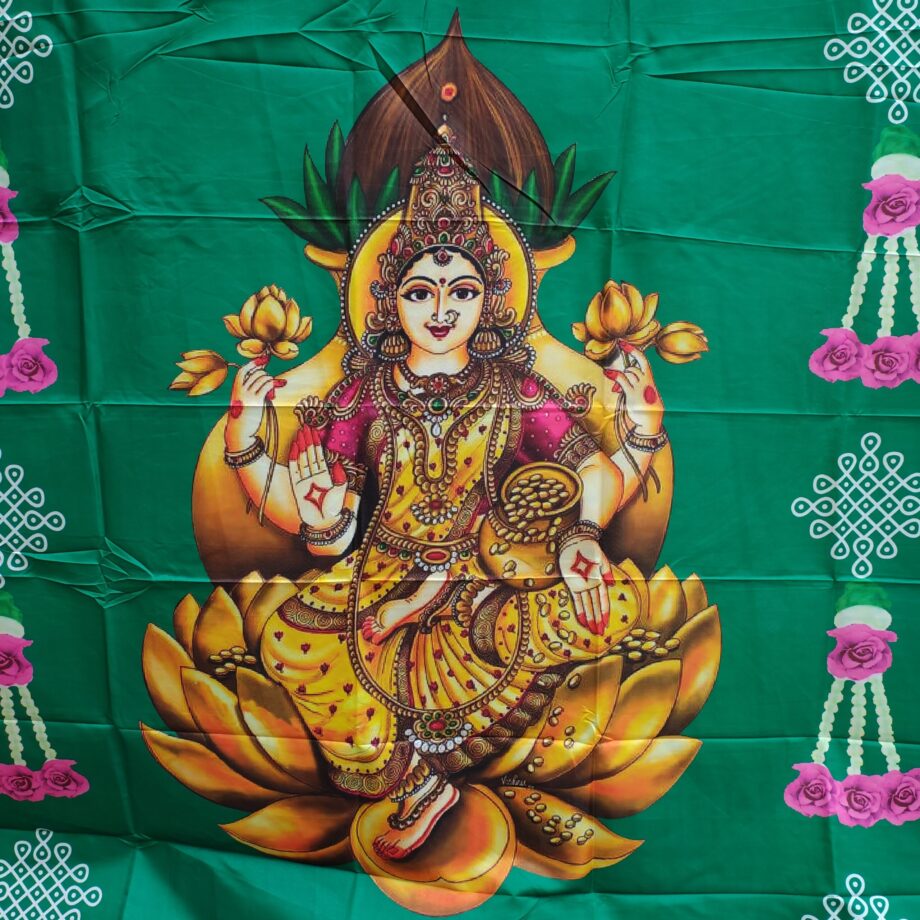 5'x8' Lakshmi Kolam Plain Green Backdrop (Taiwan Cloth)