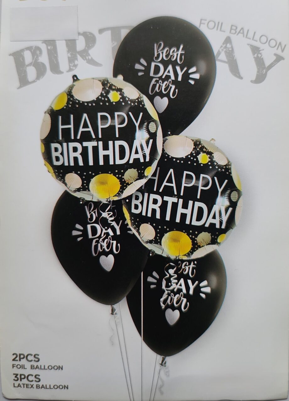 5Pcs HBD Foil Balloons Set