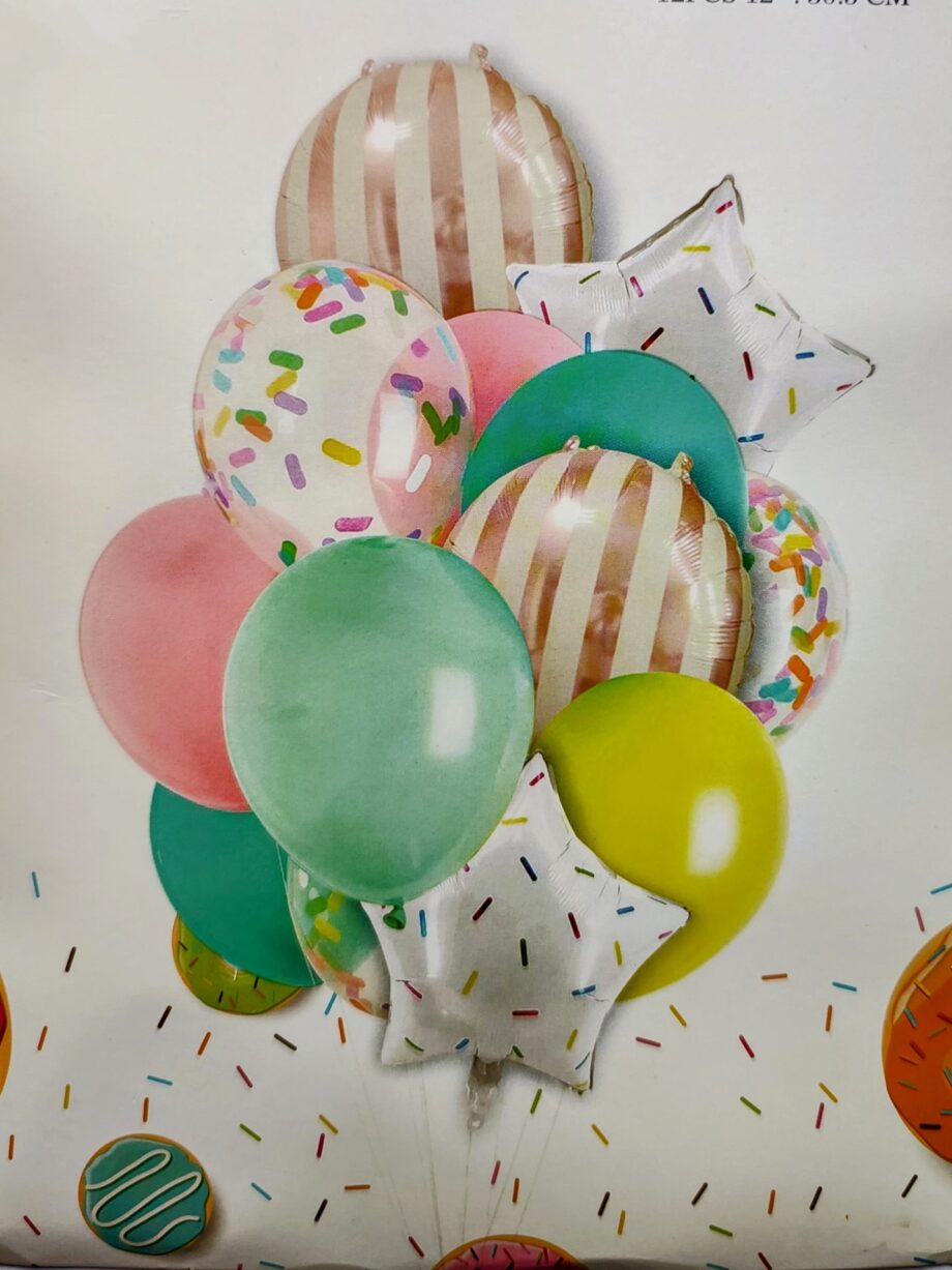 16Pc Candy Foil Balloons Set