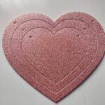 6Pc Heart Shaped Danglers - Pink