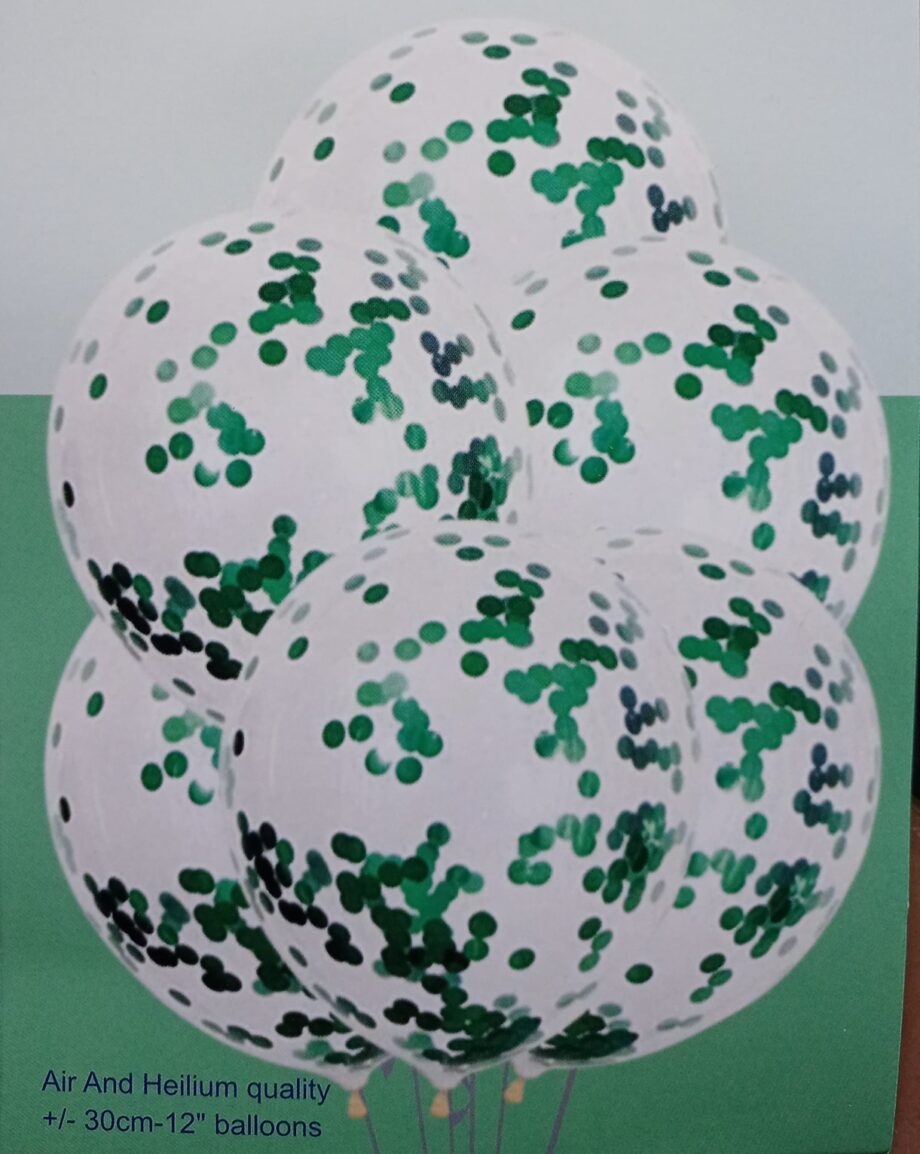 6 Pc Confetti balloons - Green