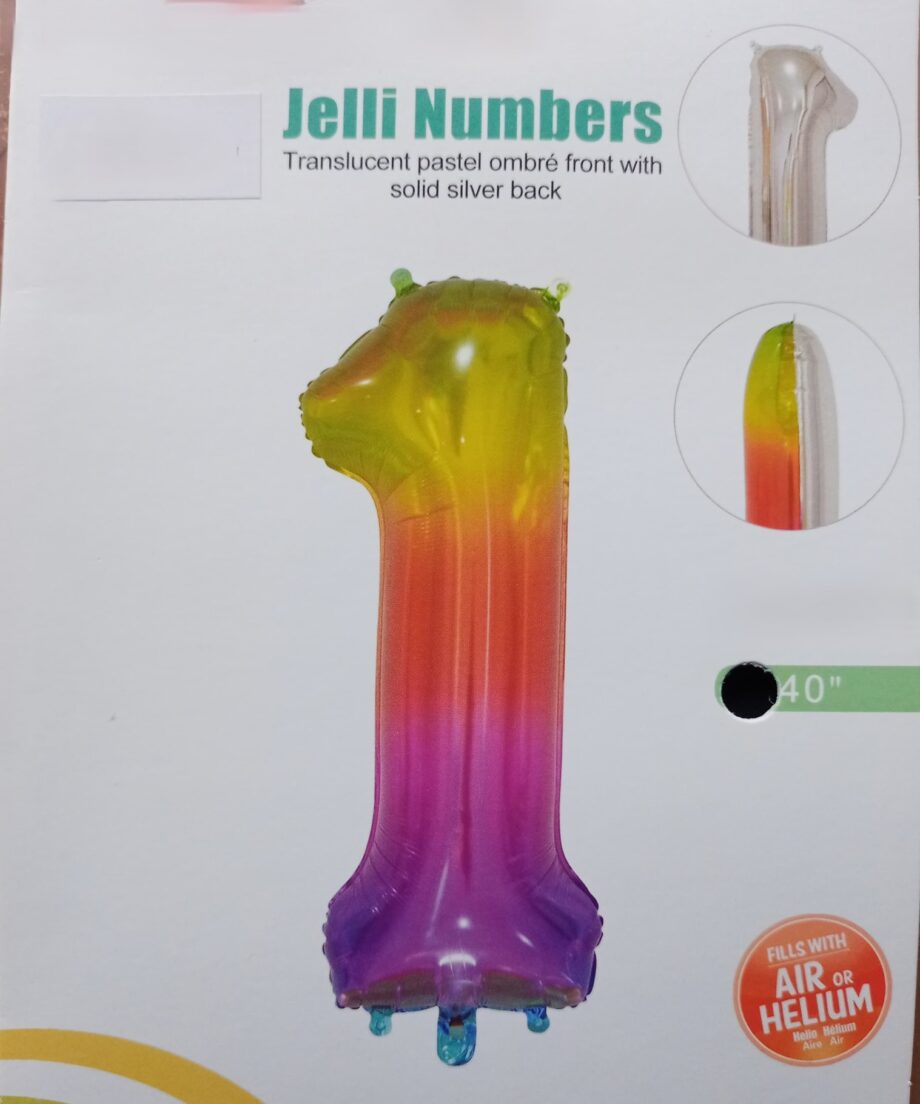 Number '1' jelly foil balloon